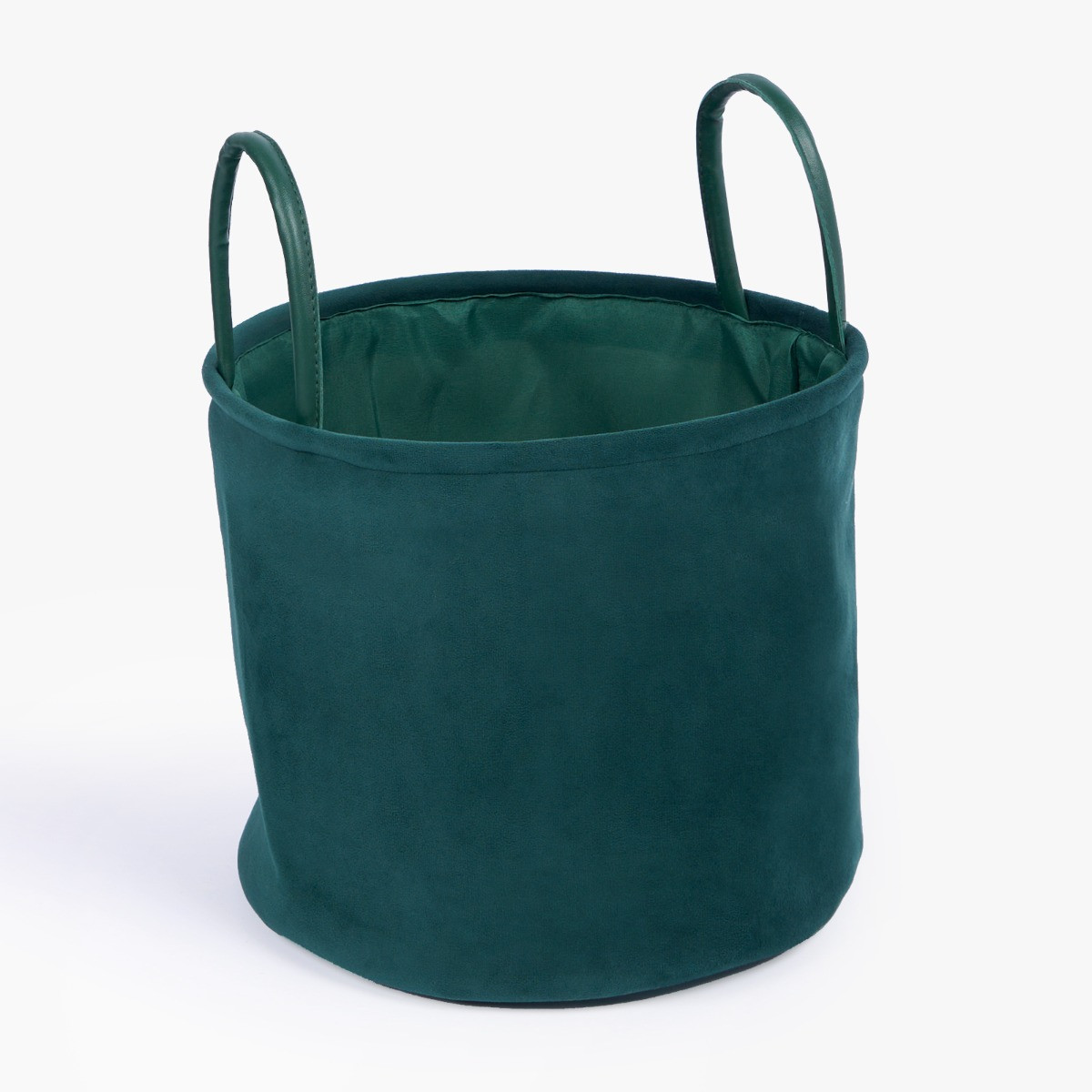 OHS Matte Velvet Storage Basket - Forest Green>