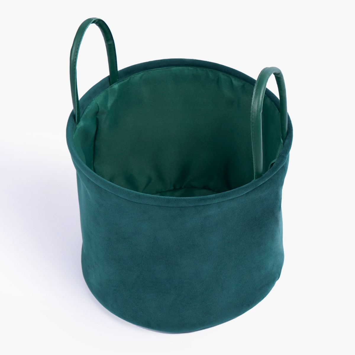 OHS Matte Velvet Storage Basket - Forest Green>