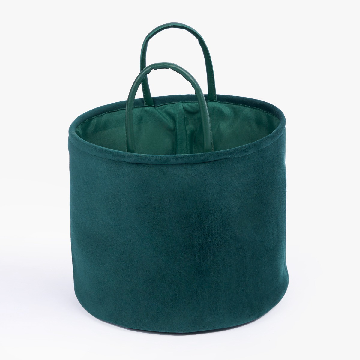 OHS Matte Velvet Storage Basket - Forest Green>