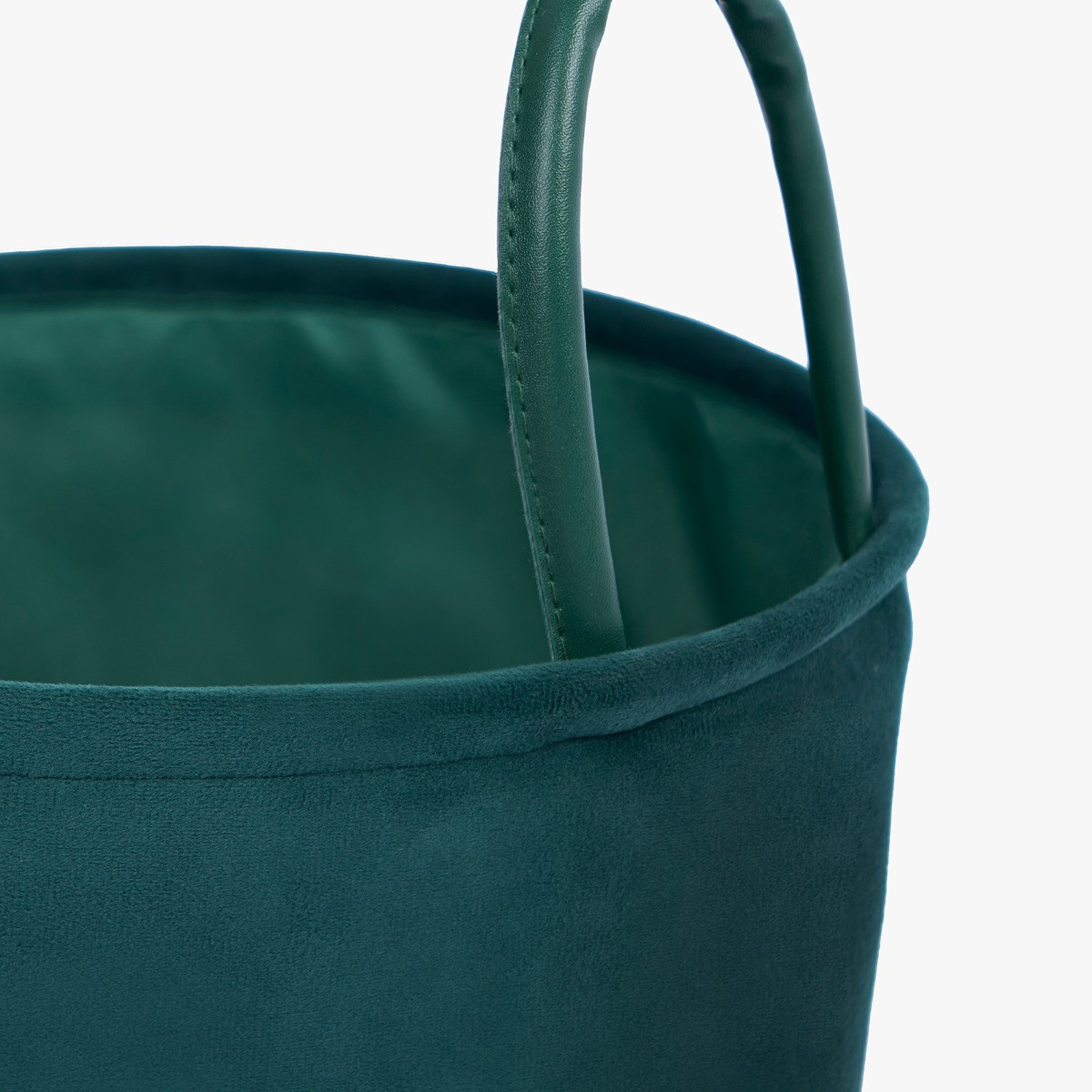 OHS Matte Velvet Storage Basket - Forest Green>