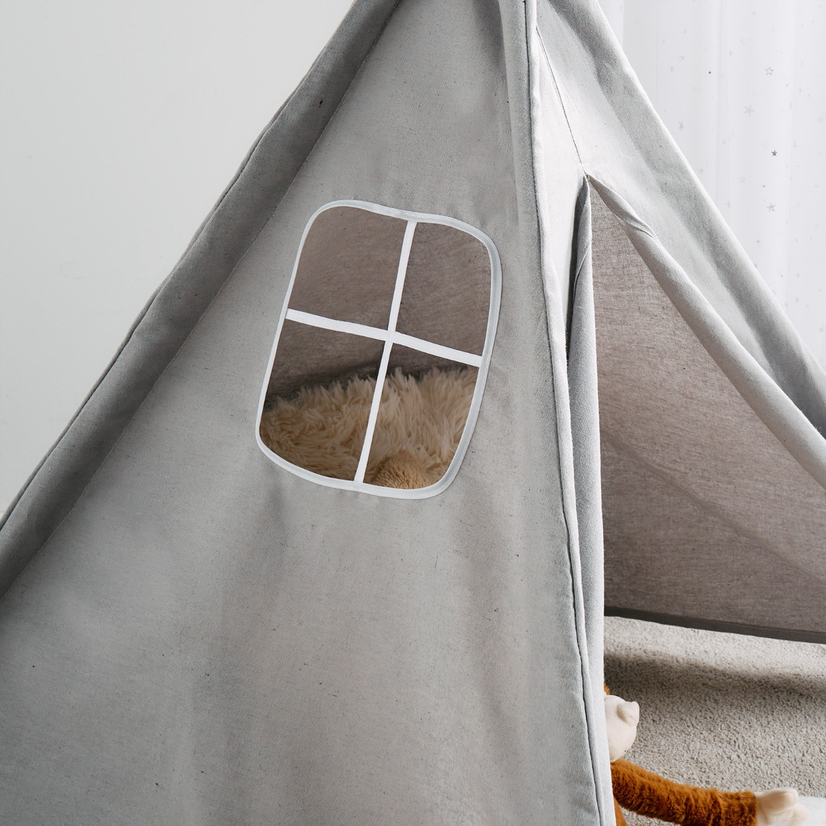 OHS Foldable Kid's Storage Teepee - Grey>