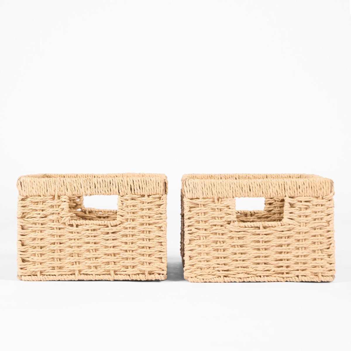 OHS Paper Rope Foldable Storage Baskets, 2 Piece - Natural>