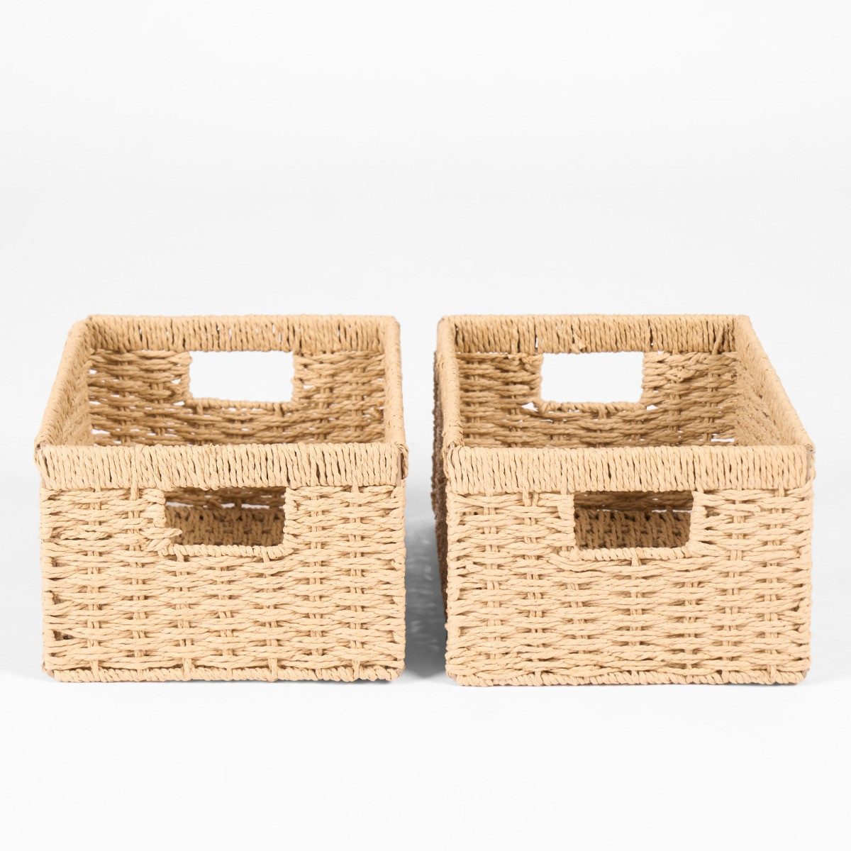 OHS Paper Rope Foldable Storage Baskets, 2 Piece - Natural>