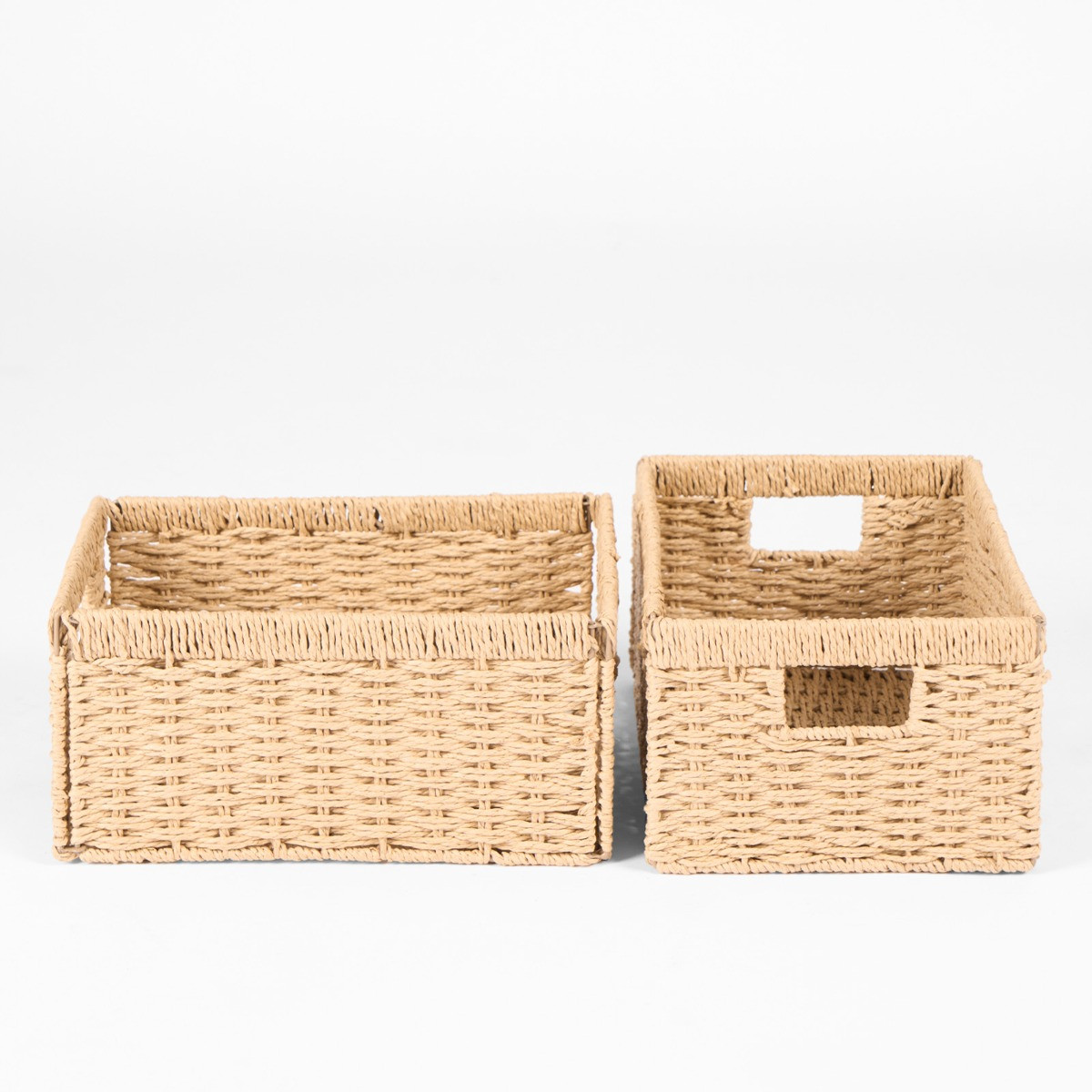 OHS Paper Rope Foldable Storage Baskets, 2 Piece - Natural>