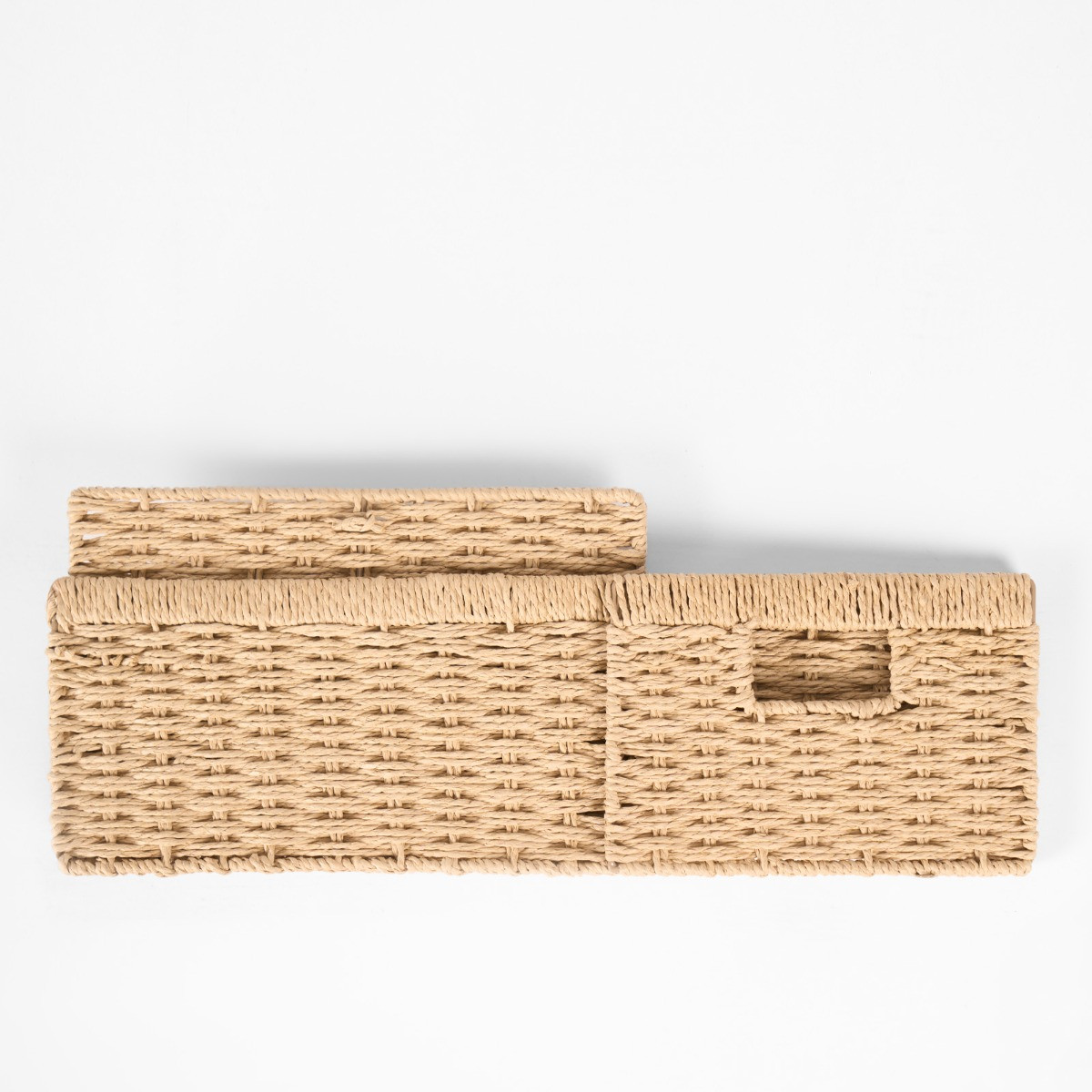 OHS Paper Rope Foldable Storage Baskets, 2 Piece - Natural>