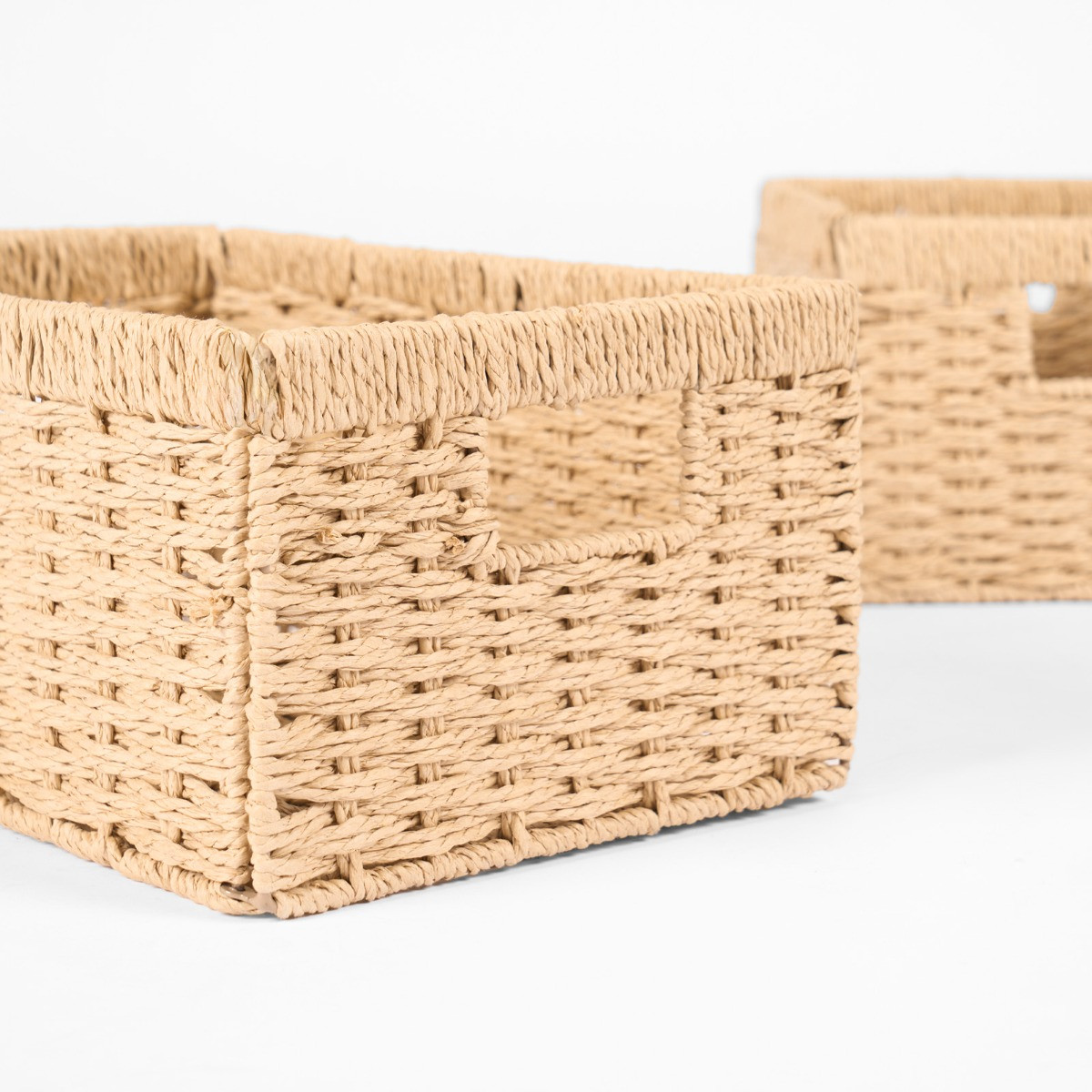 OHS Paper Rope Foldable Storage Baskets, 2 Piece - Natural>