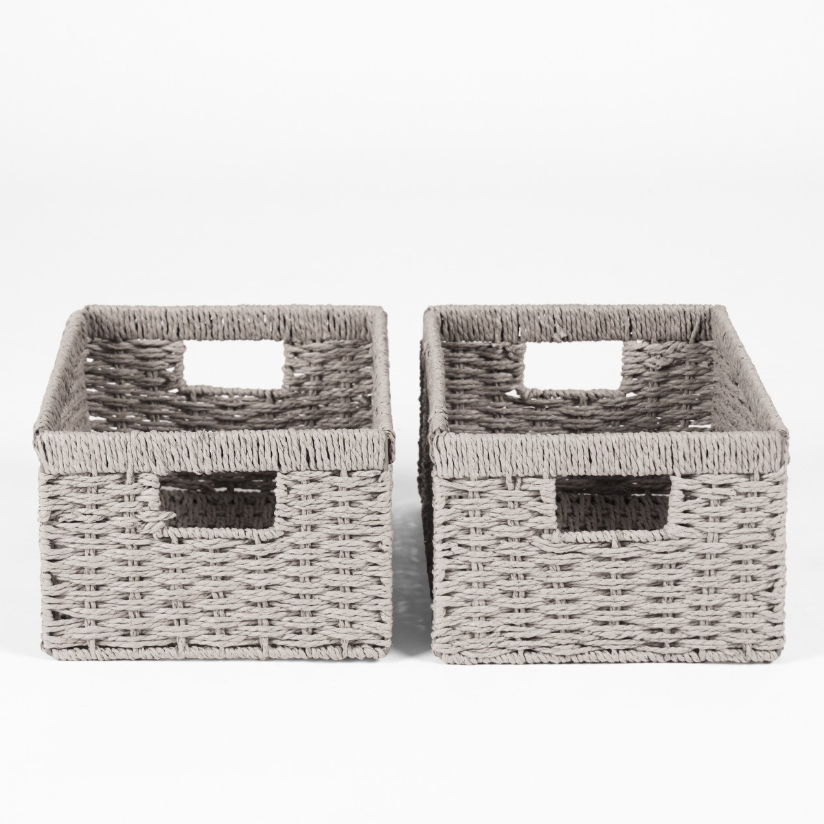 OHS Paper Rope Foldable Storage Baskets, 2 Piece - Grey>