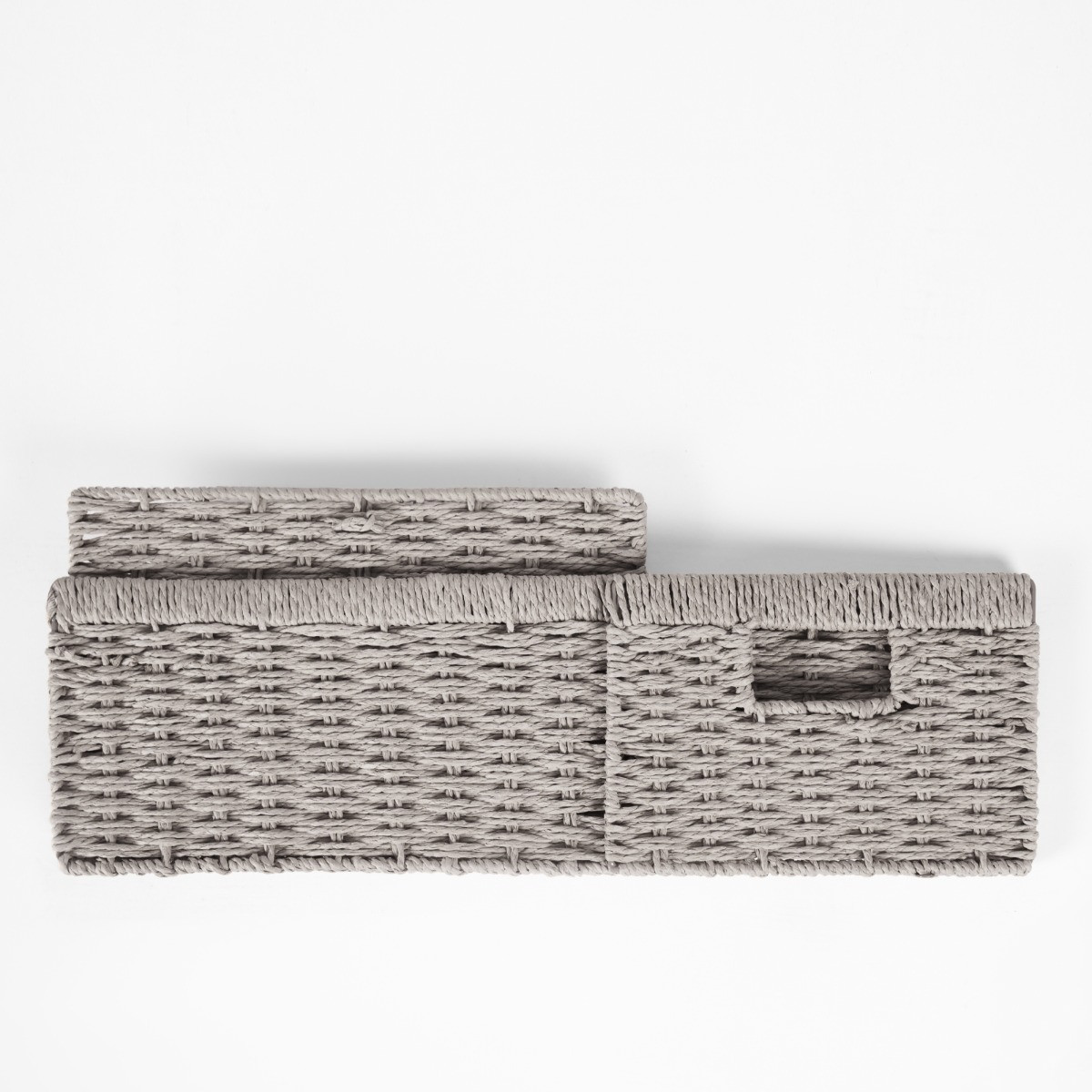 OHS Paper Rope Foldable Storage Baskets, 2 Piece - Grey>