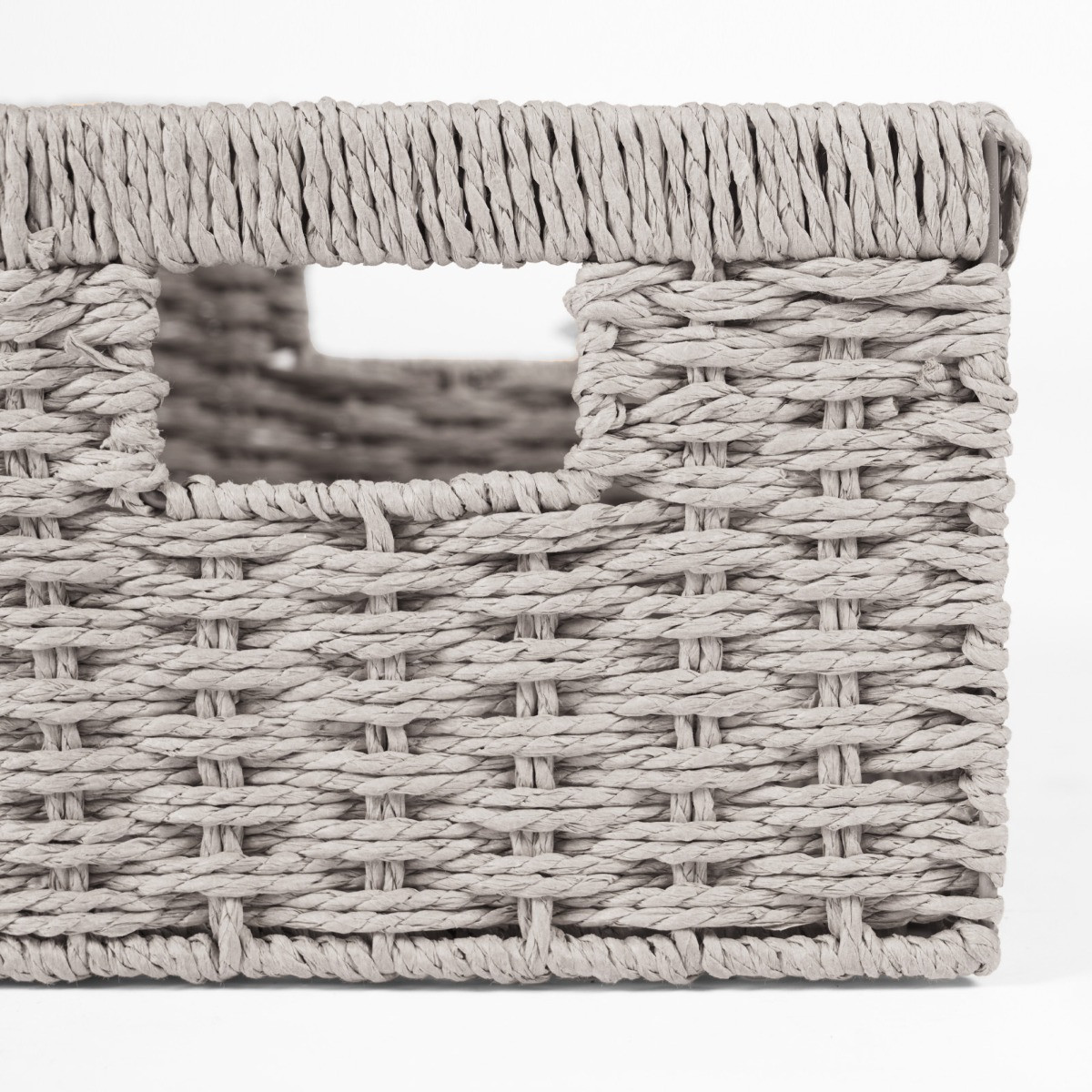 OHS Paper Rope Foldable Storage Baskets, 2 Piece - Grey>