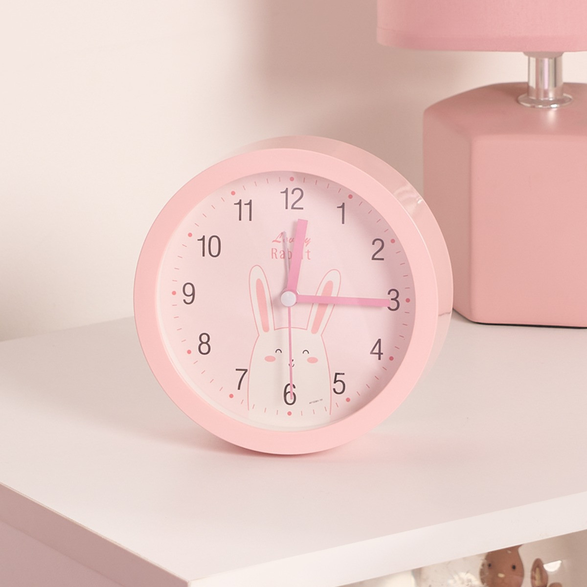 OHS Kids Small Rabbit Bedside Clock - Blush>