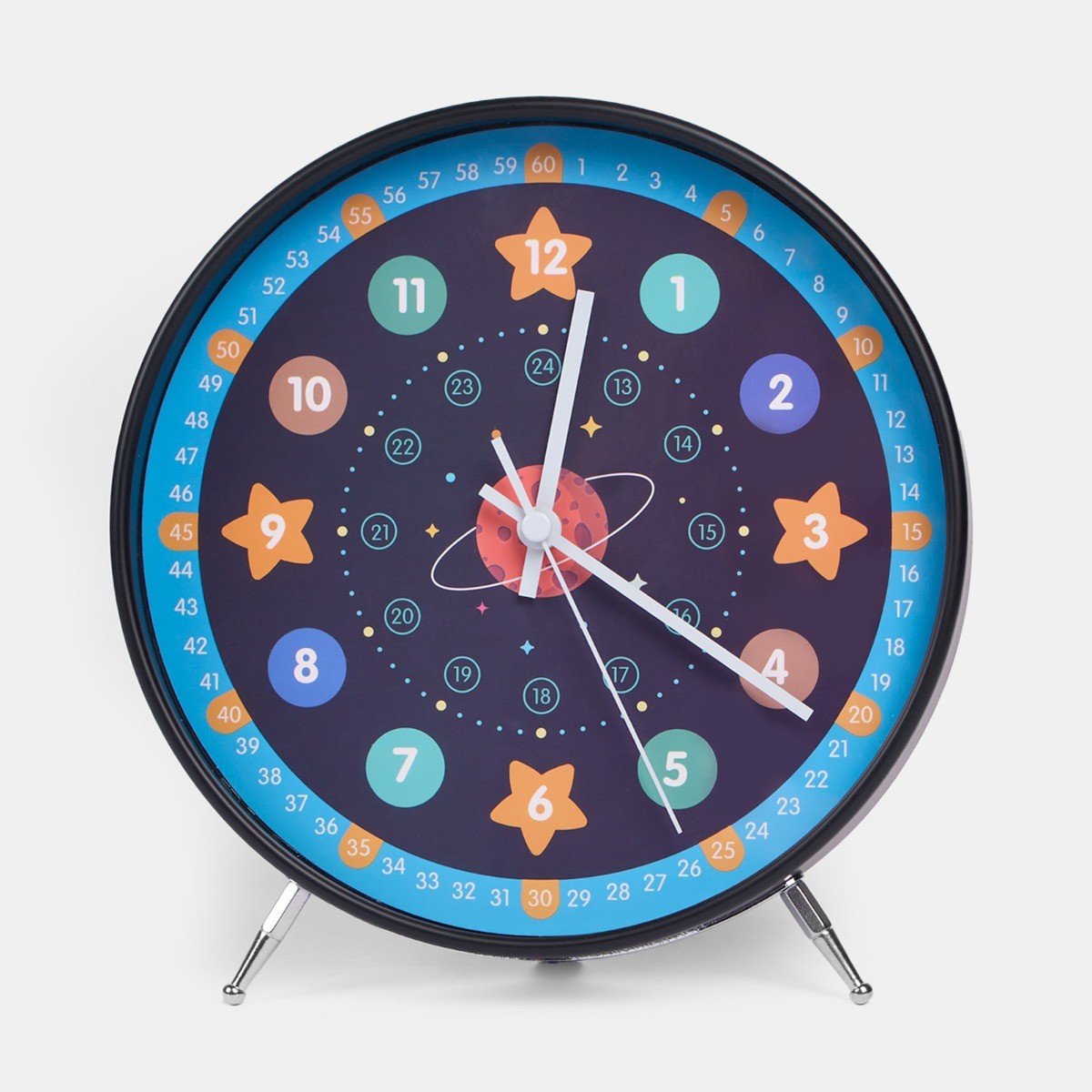 OHS Kids Space Orbit Bedside Clock - Navy Blue>