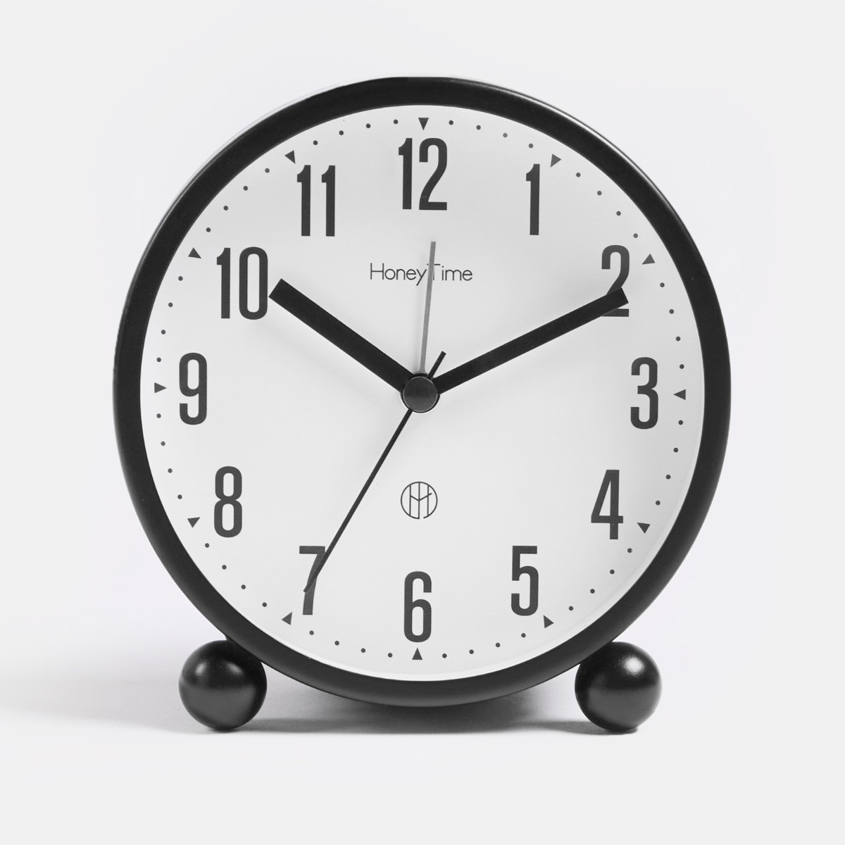 OHS Essential Bedside Mantle Clock - Black>