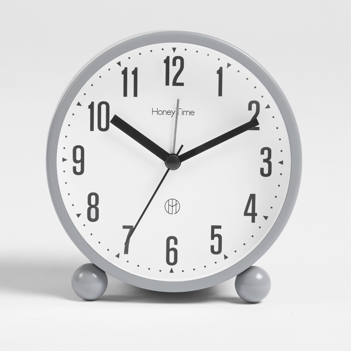 OHS Essential Bedside Mantle Clock - Grey>