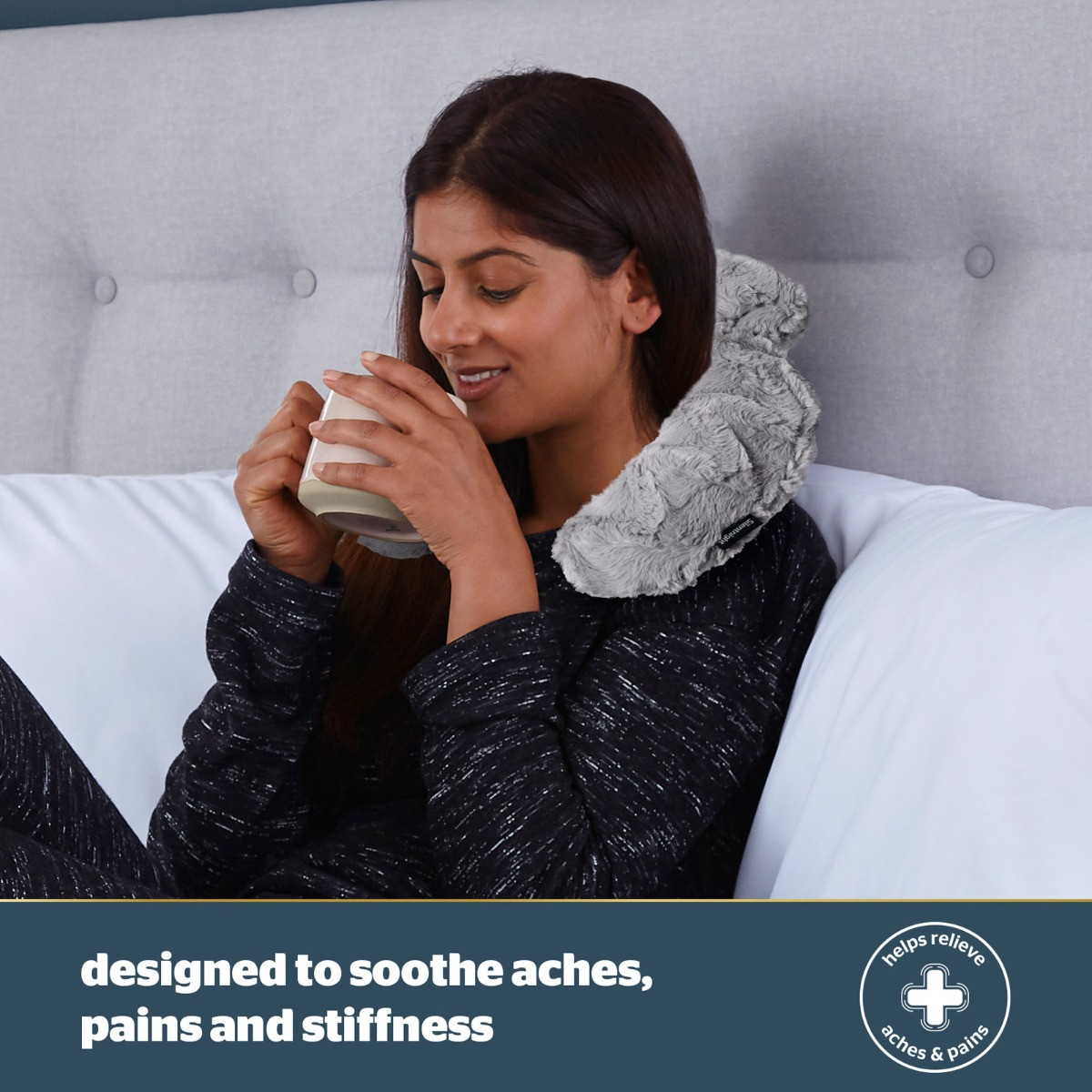 Silentnight Neck Warmer Hot Water Bottle - Grey>