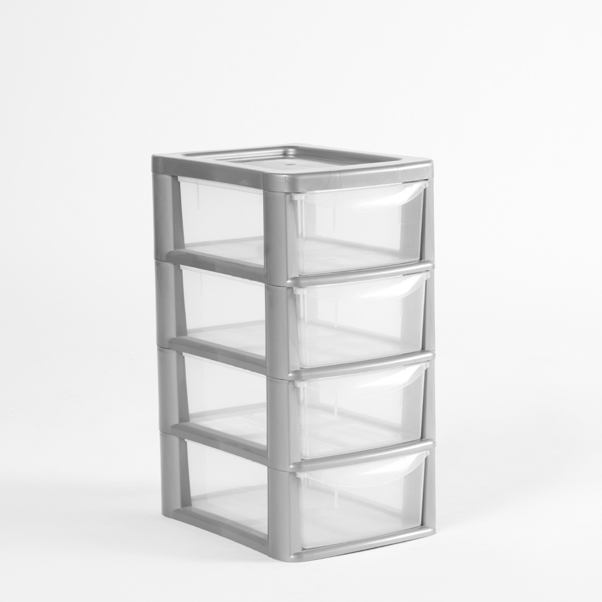 OHS Small 4 Drawer Storage Tower Unit - Grey>