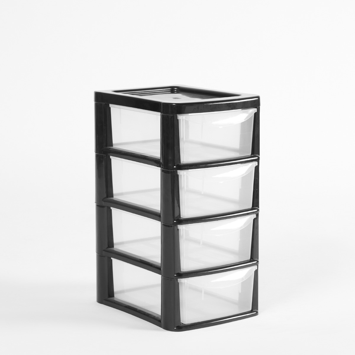 OHS Small 4 Drawer Storage Tower Unit - Black>