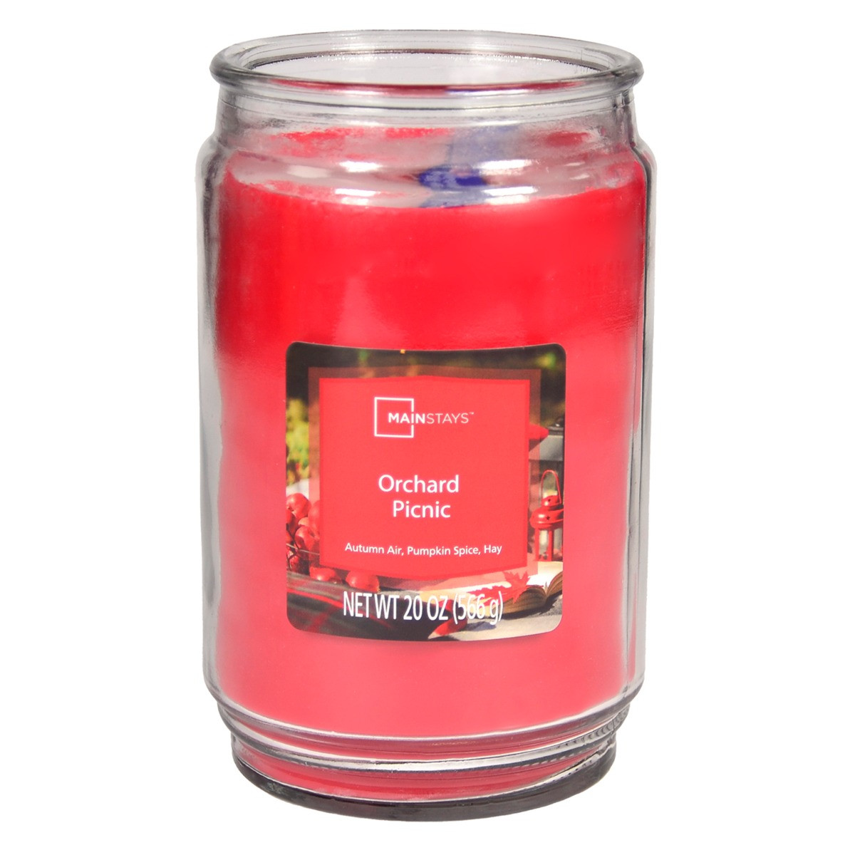 Mainstays Orchard Picnic Large Candle Jar, Red - 20oz>