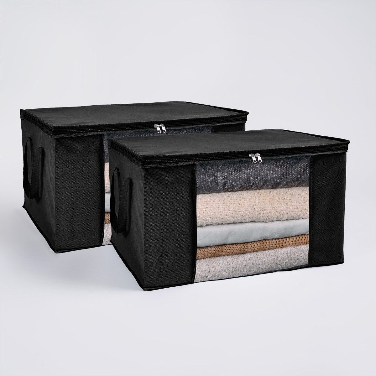 OHS 2 Pack 90.3L Underbed Large Clothes Storage Bag - Black >