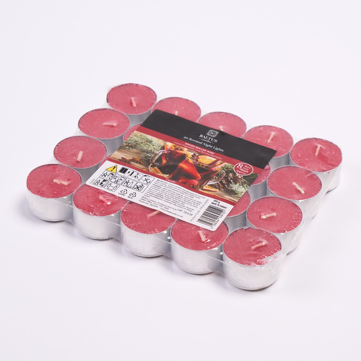 Baltus 20 Pack Mulled Wine Tealights - Red>