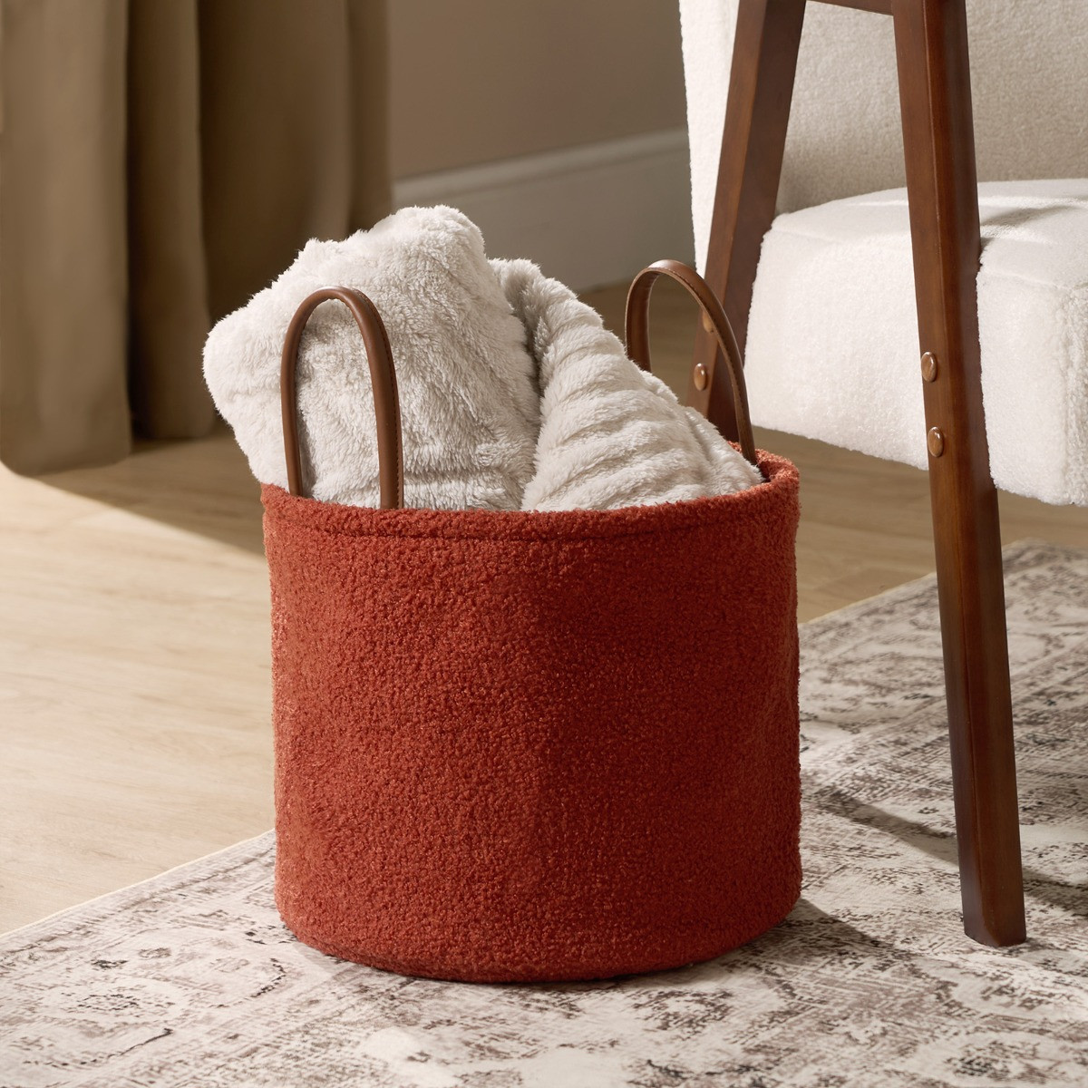 OHS Boucle Storage Basket - Rust>