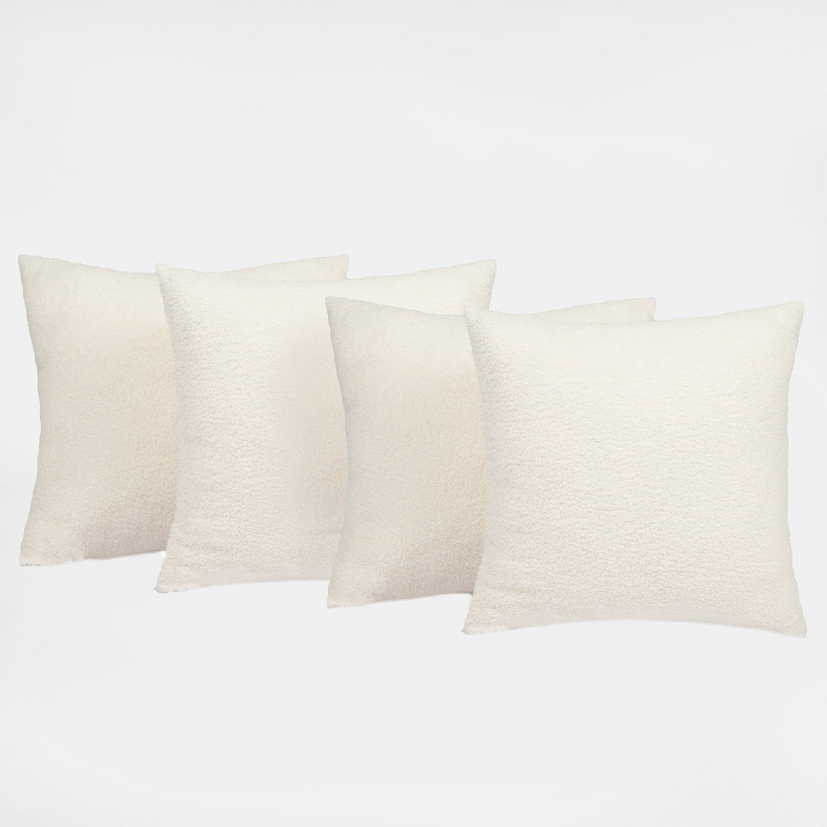 Highams 4 Pack Boucle Cushion Covers - Cream>