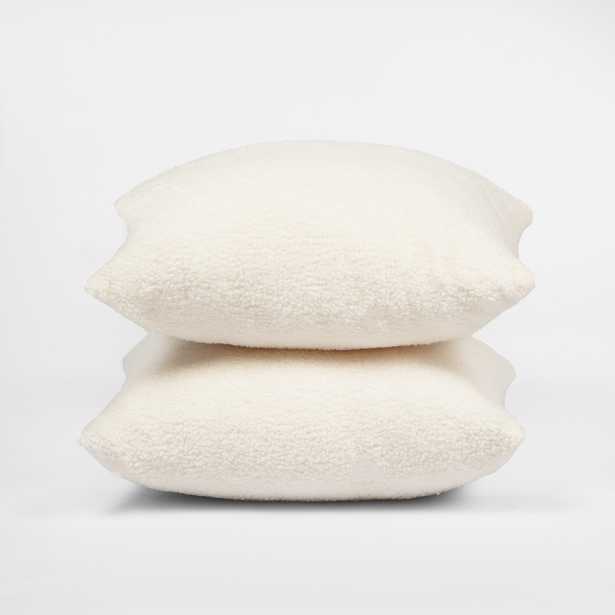 Highams 2 Pack Boucle Cushion Covers - Cream>