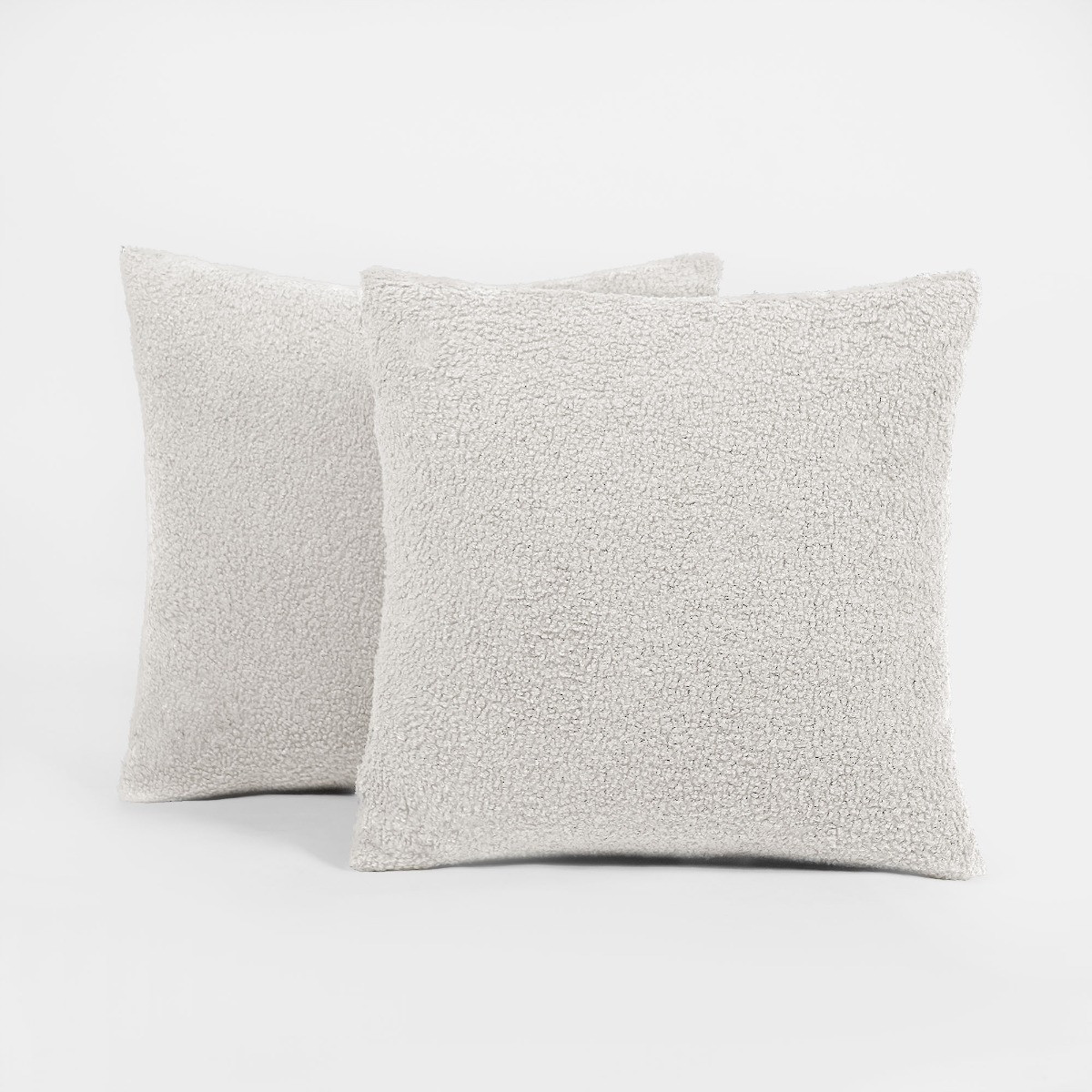 Highams 2 Pack Boucle Cushion Covers - Grey>