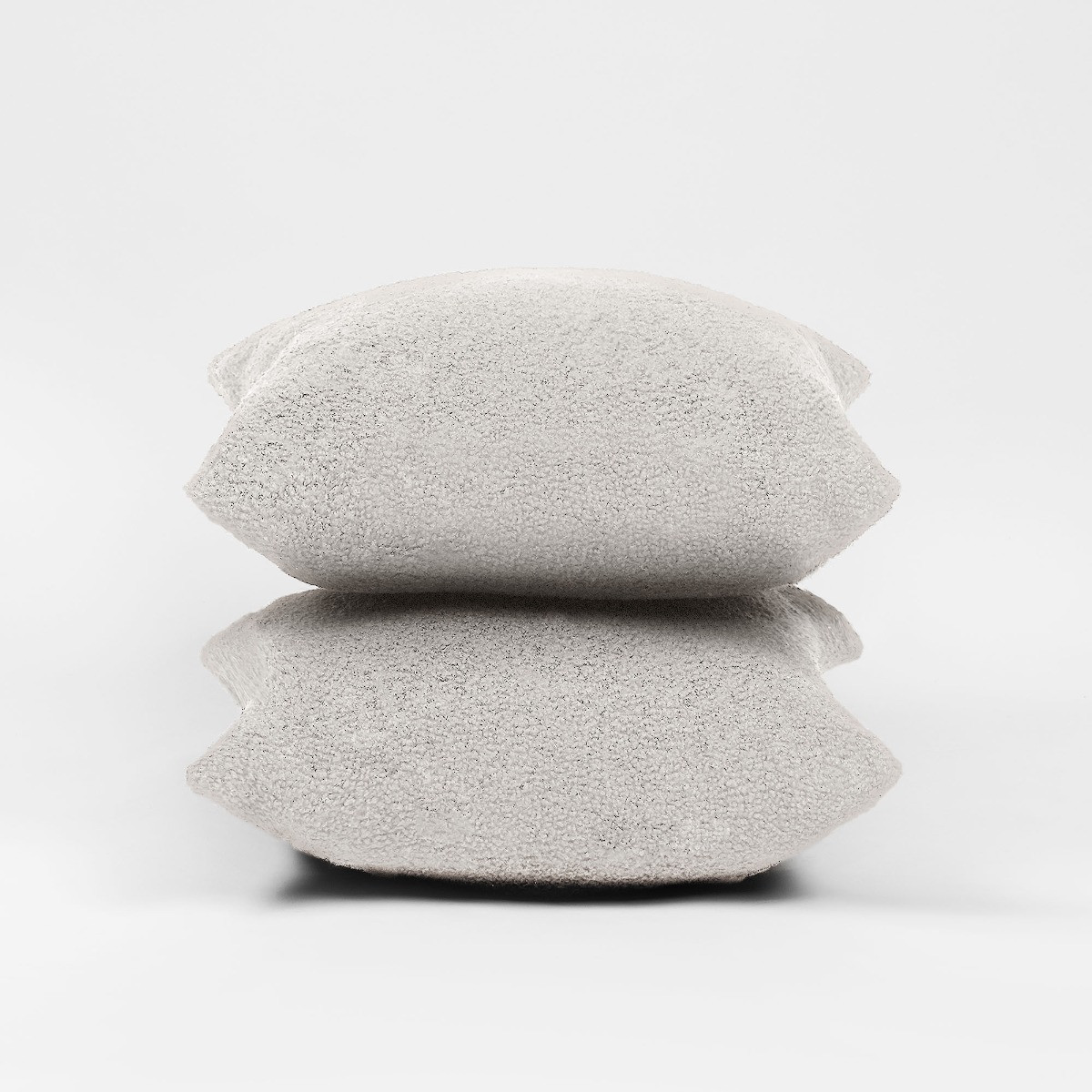 Highams 2 Pack Boucle Cushion Covers - Grey>