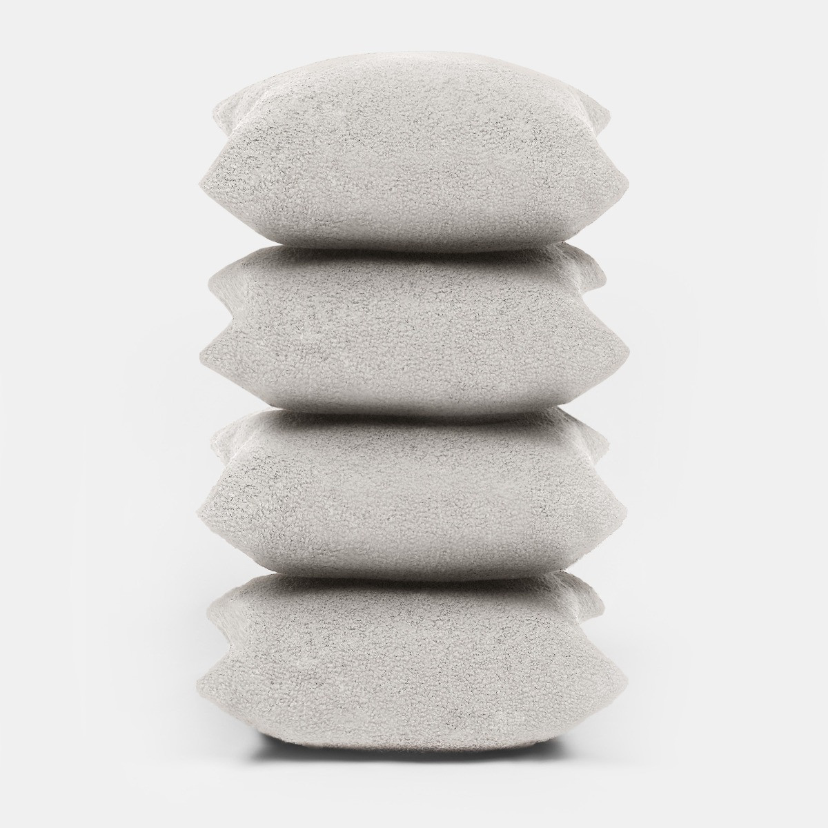 Highams 4 Pack Boucle Cushion Covers - Grey>