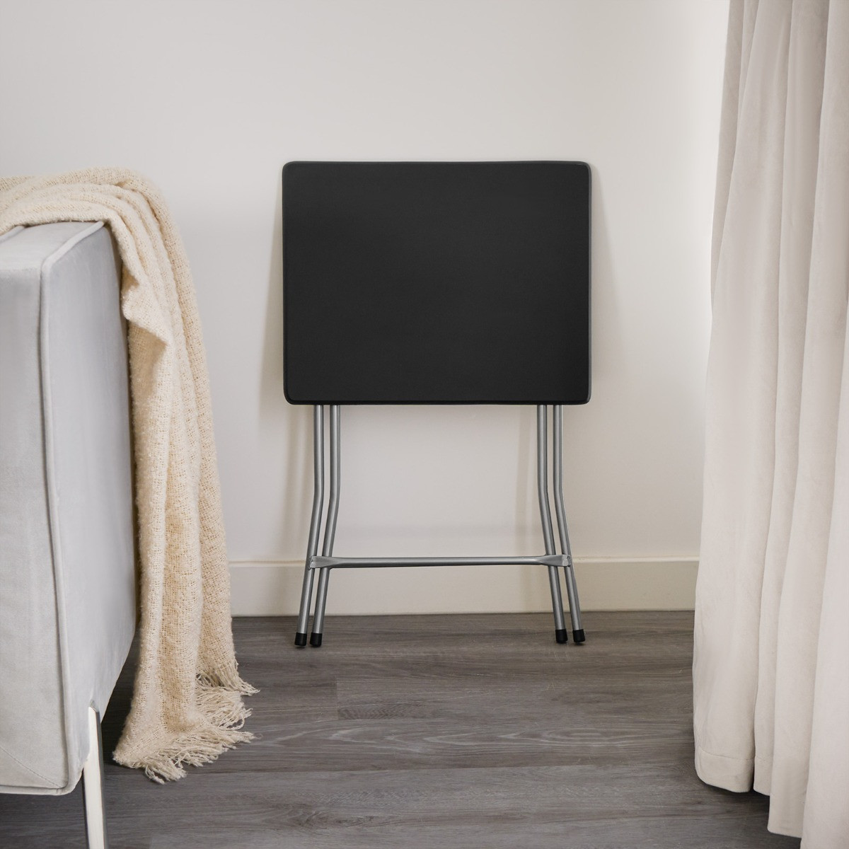 OHS Essential Folding Side Table - Black>