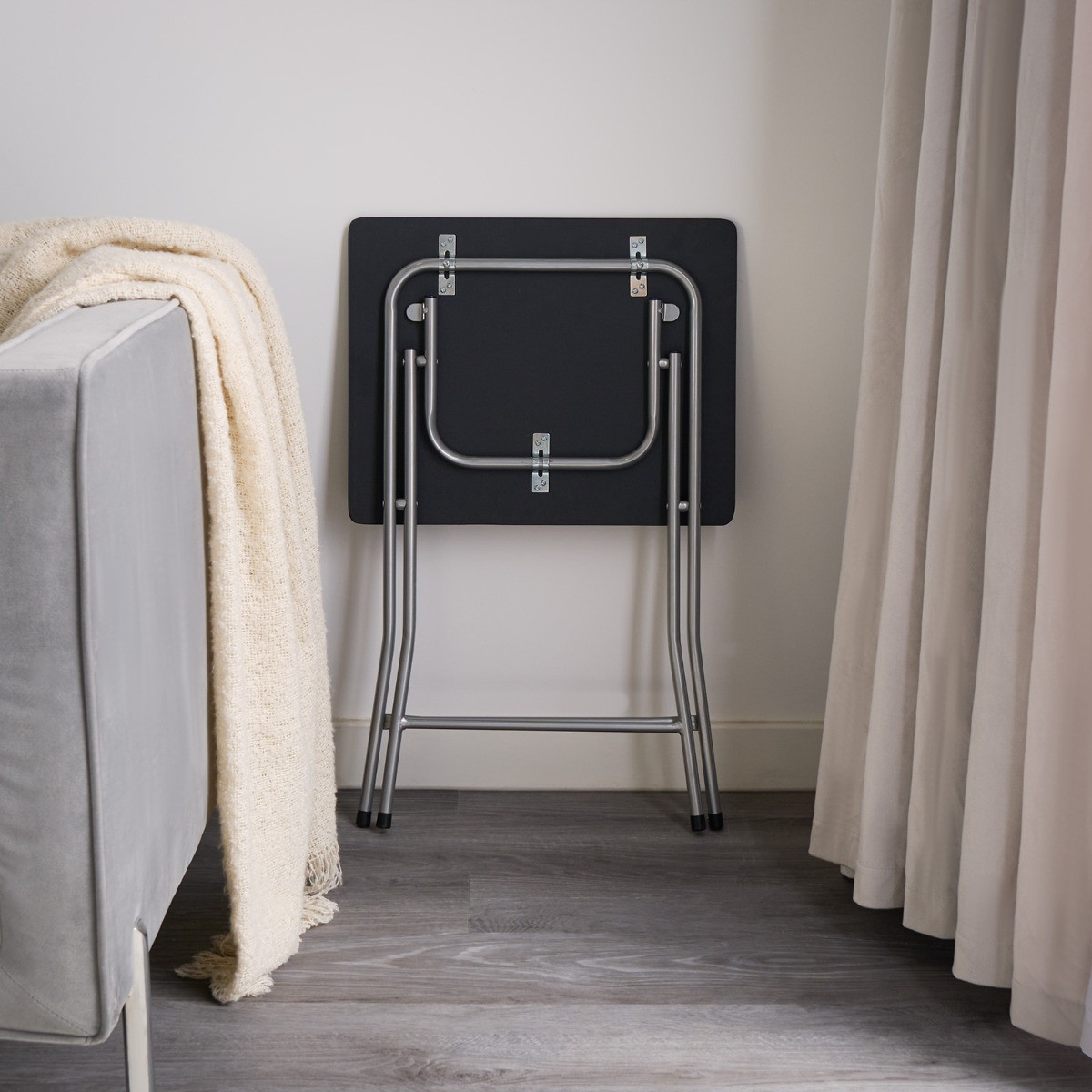 OHS Essential Folding Side Table - Black>