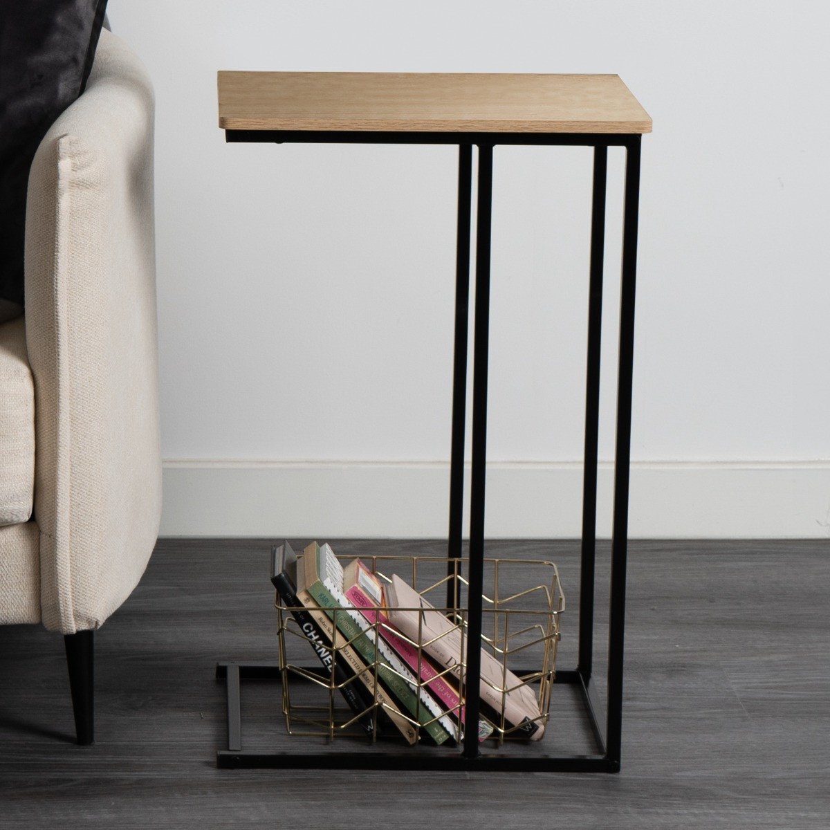 OHS C Shape Side Table - Light Wood>