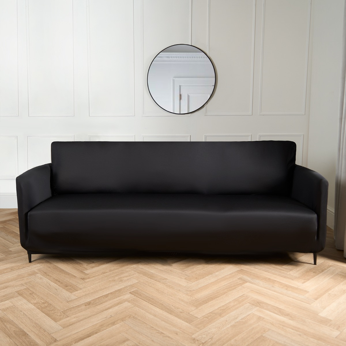 OHS Elastic Stretch Sofa Cover - Black>