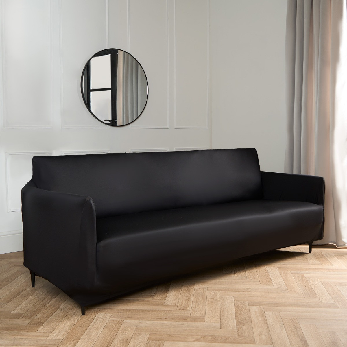 OHS Elastic Stretch Sofa Cover - Black>