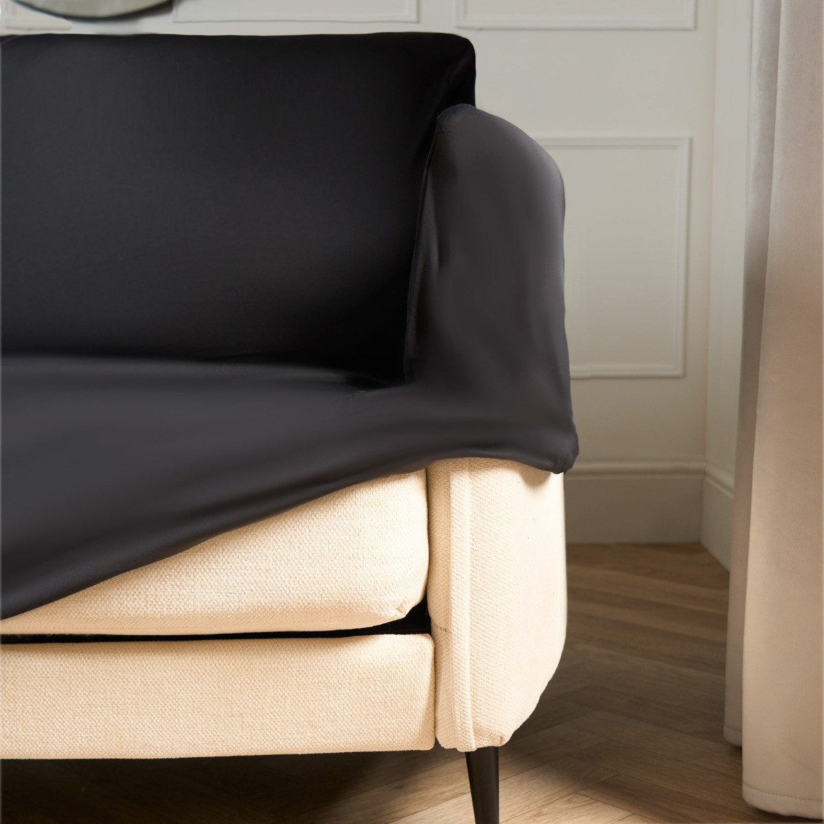 OHS Elastic Stretch Sofa Cover - Black>