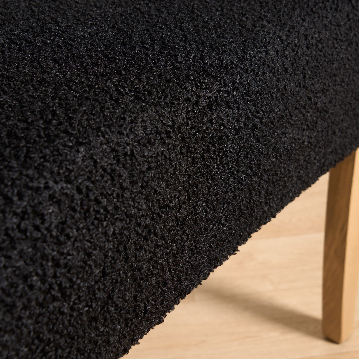 OHS Elastic Stretch Bouclé Dining Chair Cover - Black>