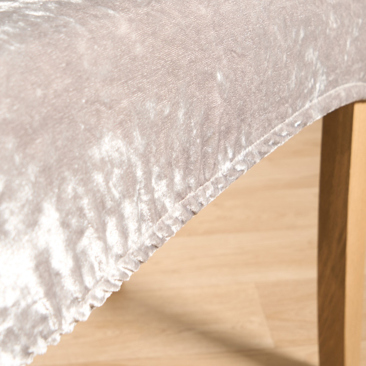 OHS Crushed Velvet Stretched Chair Cover - Silver >