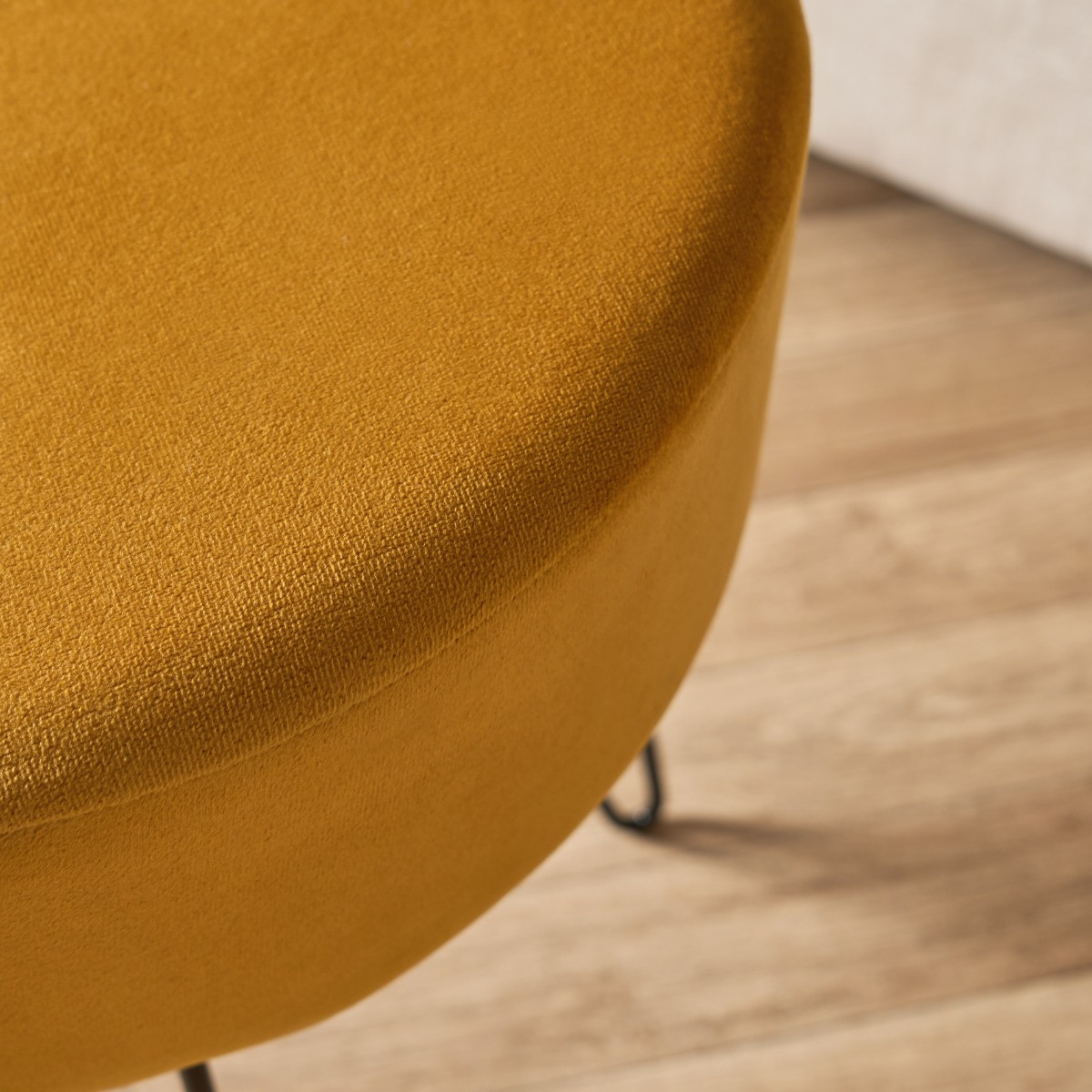 OHS Matte Velvet Hairpin Stool - Ochre >