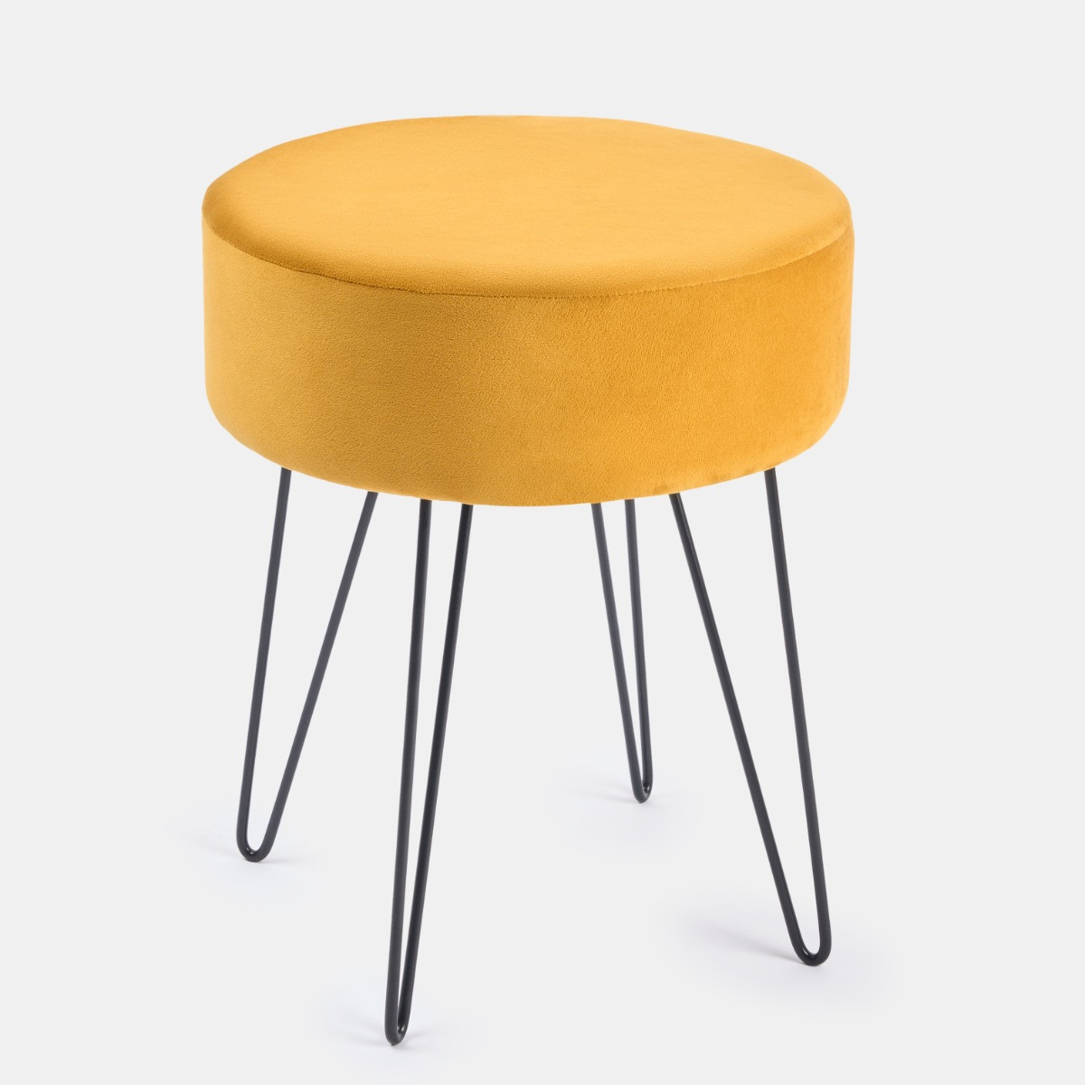 OHS Matte Velvet Hairpin Stool - Ochre >