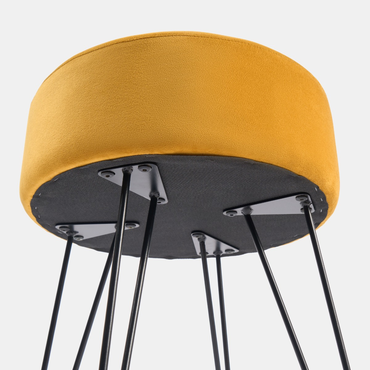 OHS Matte Velvet Hairpin Stool - Ochre >