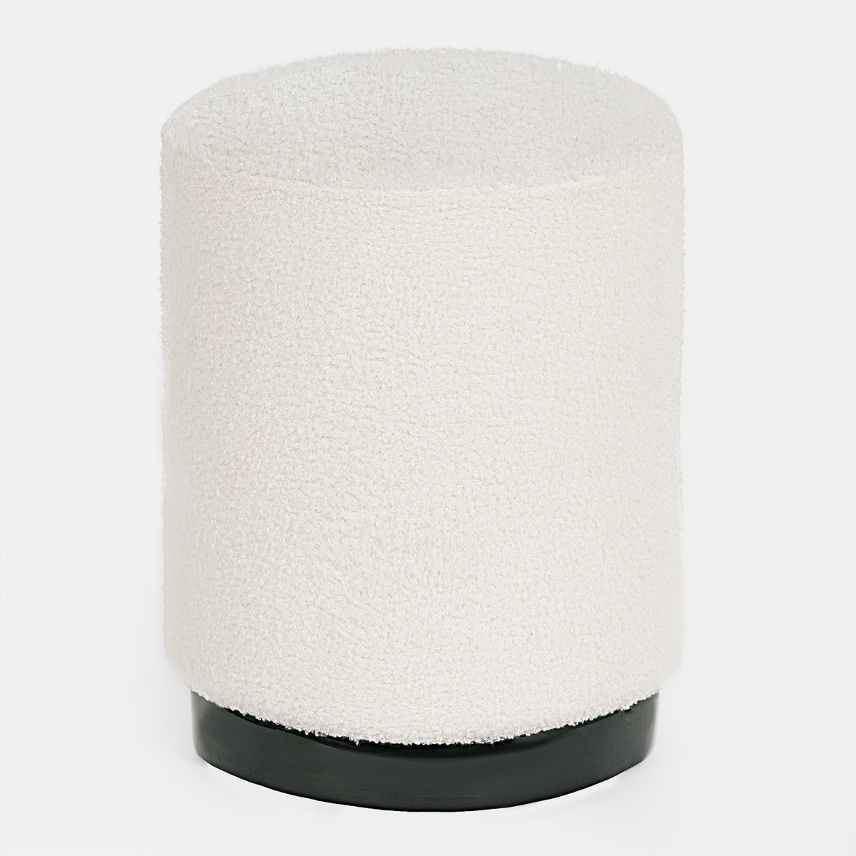 OHS Bouclé Black Band Stool - Cream>