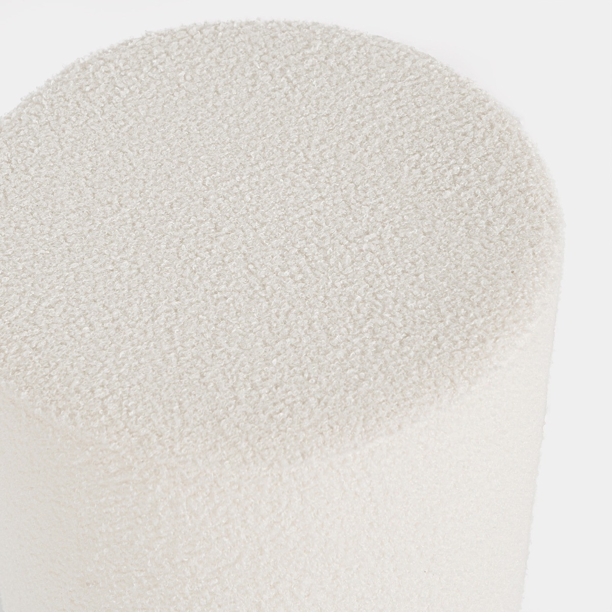 OHS Bouclé Black Band Stool - Cream>