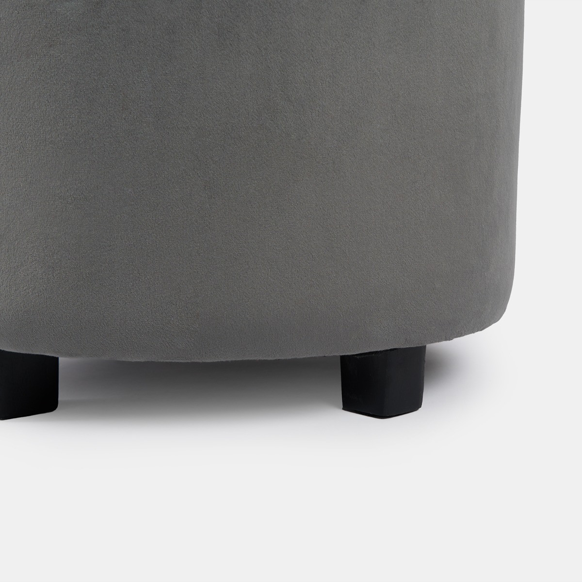 OHS Matte Velvet Button Top Storage Ottoman - Grey >