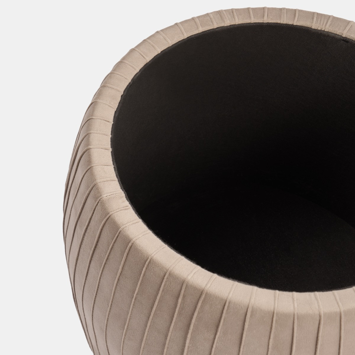 OHS Matte Velvet Pleated Storage Ottoman - Mink>