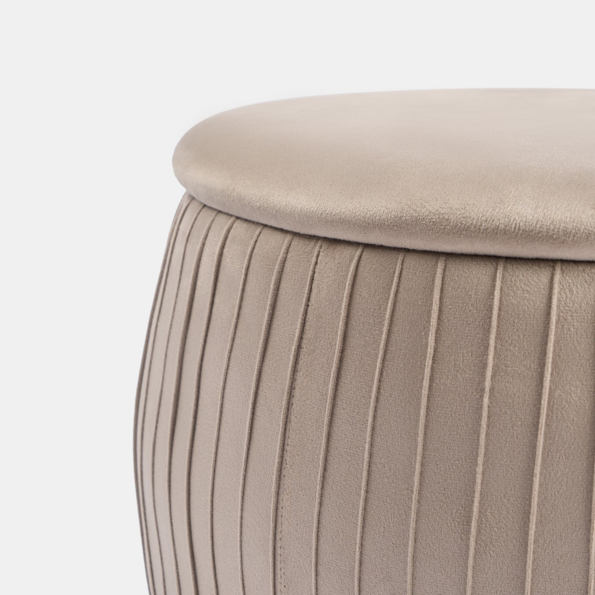 OHS Matte Velvet Pleated Storage Ottoman - Mink>