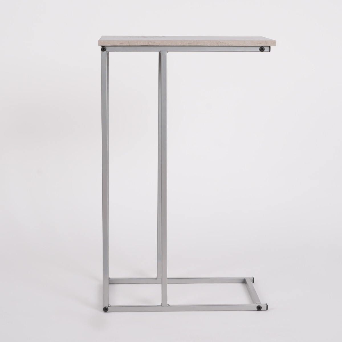 OHS C Shape Marble Look Side Table - Grey>