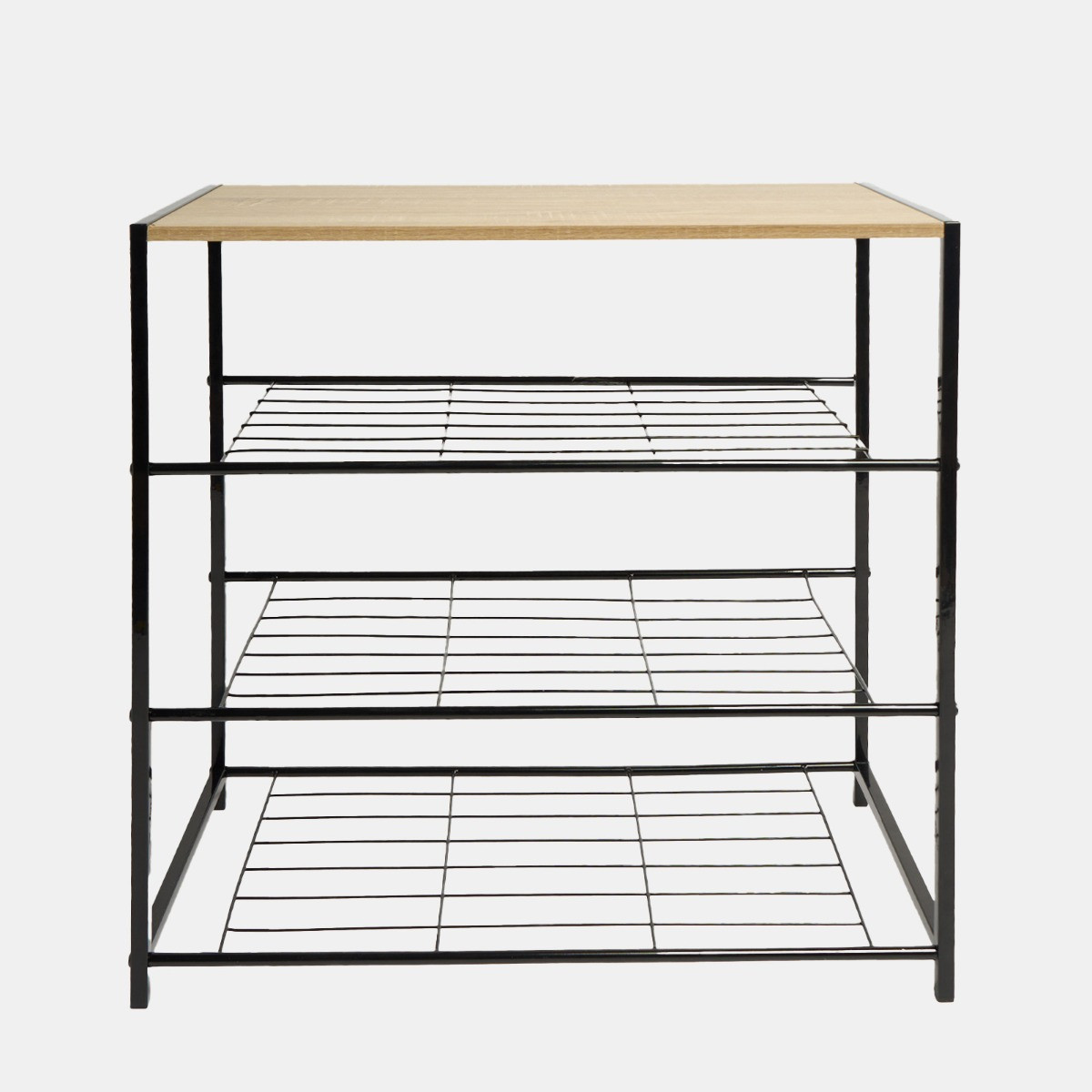 OHS Multi Purpose 4 Tier Storage - Wood/Black >