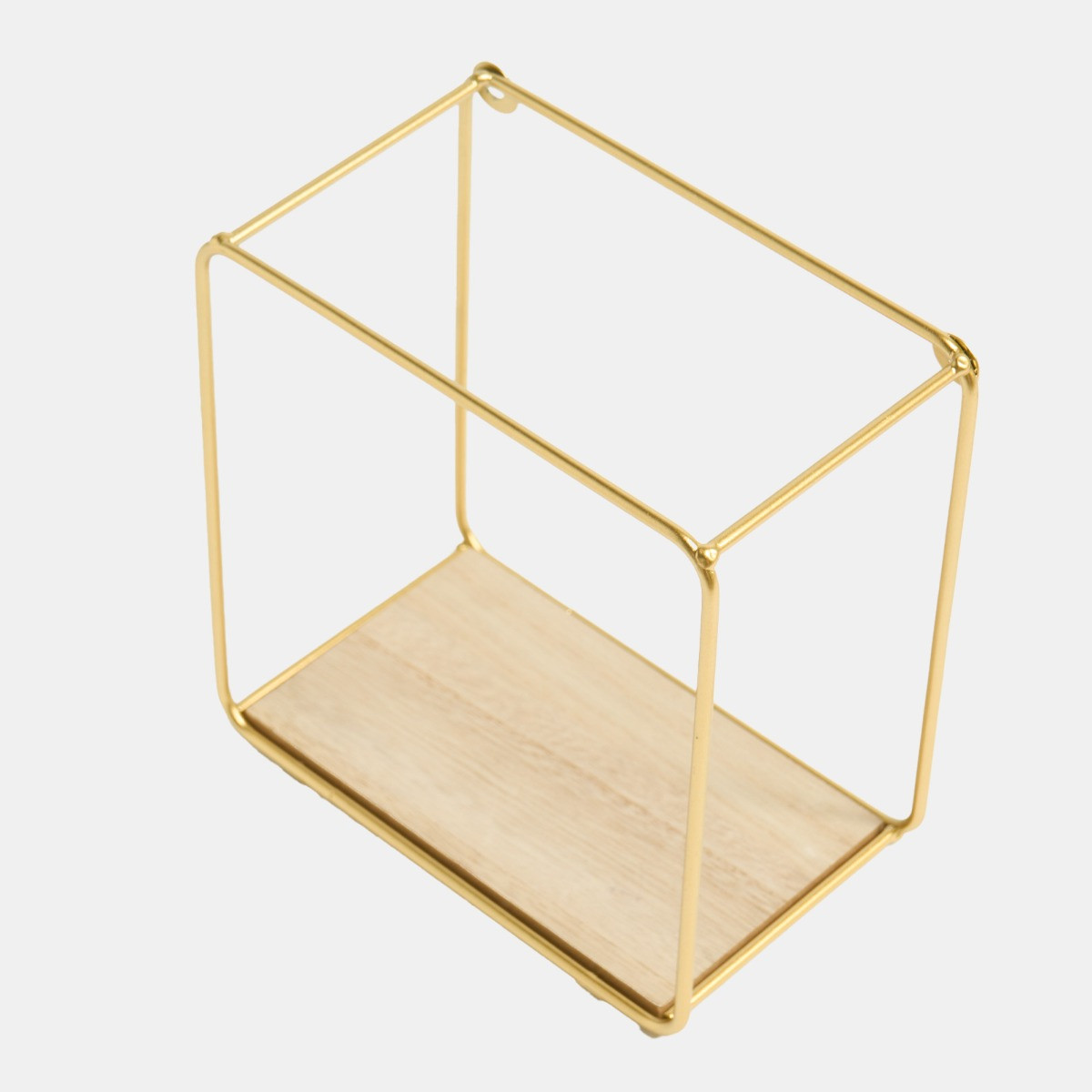 OHS 2 Pack Wire & Wood Frame Square Shelves - Gold >