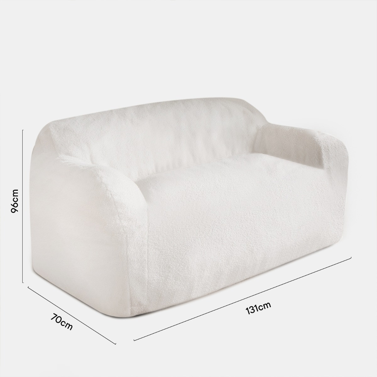 OHS Self Expanding Bouclé Lounge Sofa - Cream>