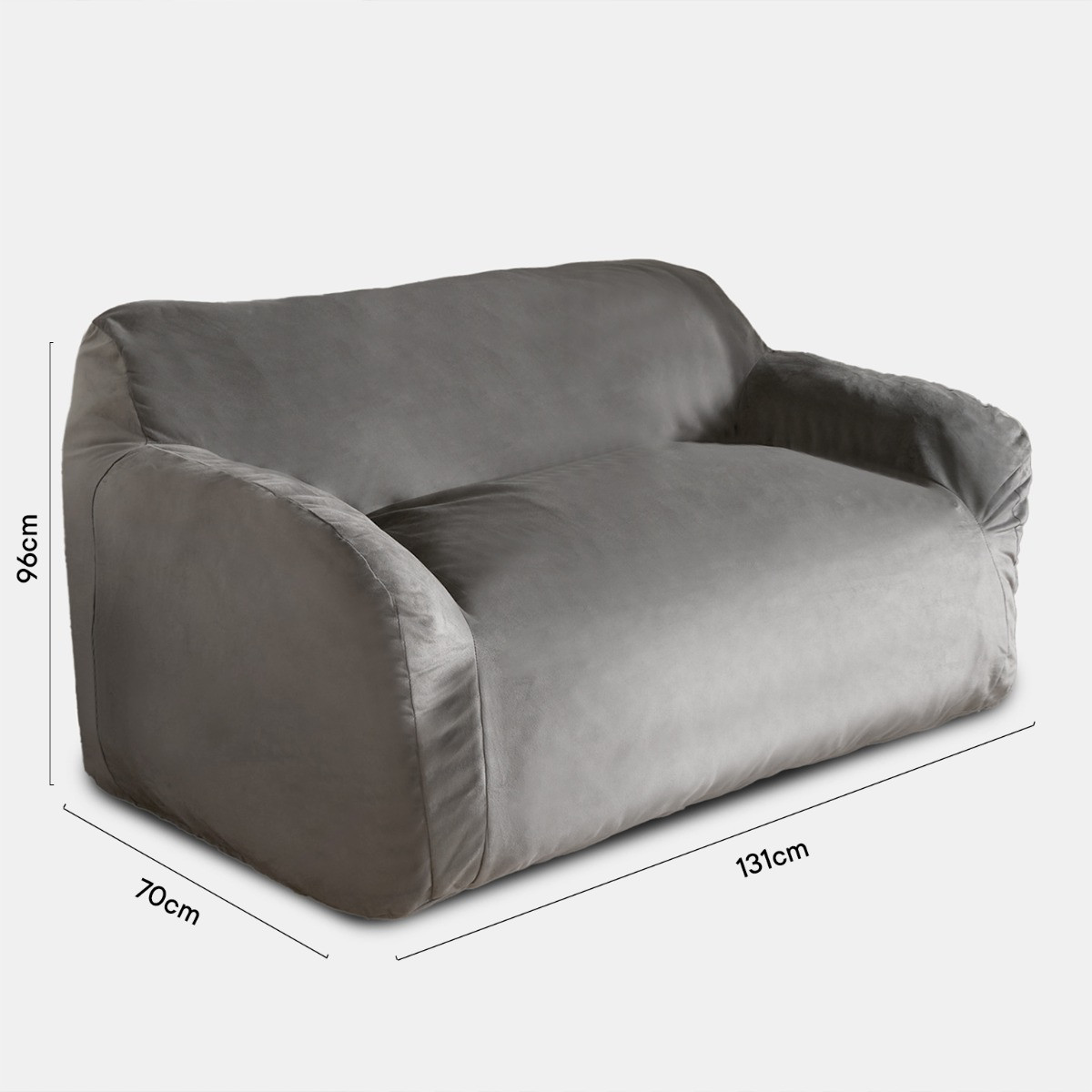 OHS Self Expanding Velvet Lounge Sofa - Charcoal>